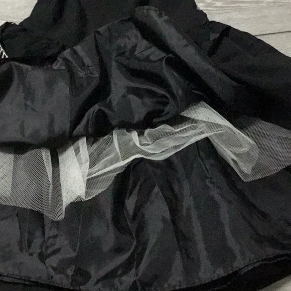 Ellie Kids Black Full Sleeveless Dress with Rhinestone Embellished Belt size 8 - Picture 5 of 7